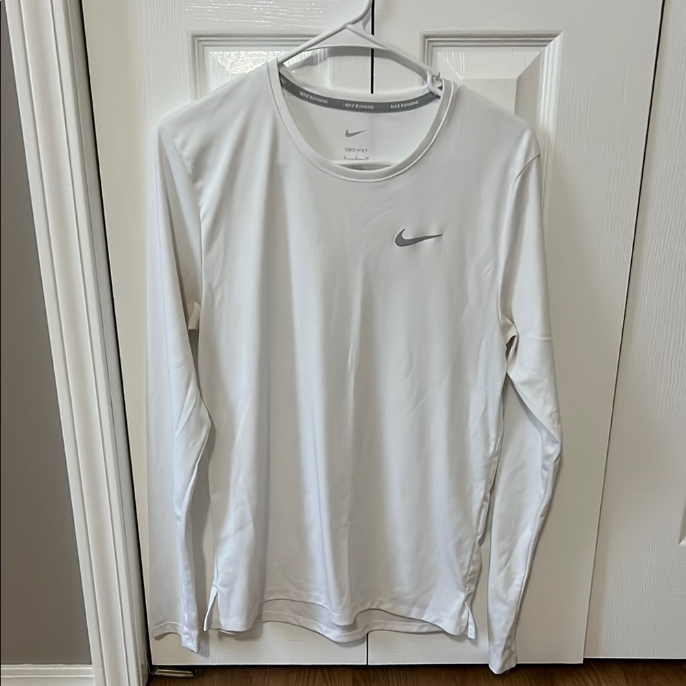 Nike White Performance Long Sleeve Top